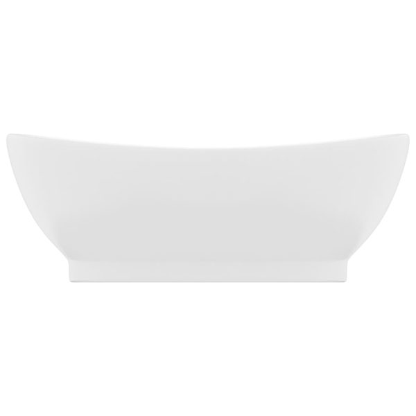 Luksuzni ovalni umivaonik mat bijeli 58