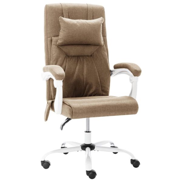 Masažna uredska stolica od tkanine smeđe-siva