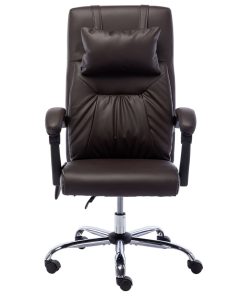 Masažna uredska stolica od umjetne kože smeđa