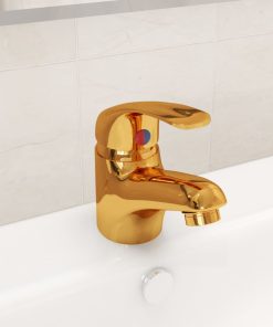Miješalica za umivaonik zlatna 13 x 10 cm