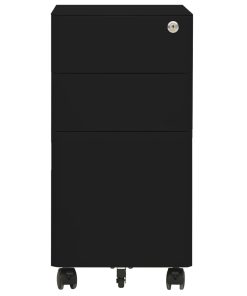 Mobilni ormarić za spise crni 30 x 45 x 59 cm čelični