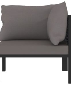 Modularna kutna sofa od poliratana s lijevim naslonom antracit