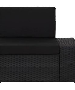 Modularna kutna sofa od poliratana s lijevim naslonom crna