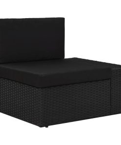 Modularna kutna sofa od poliratana s lijevim naslonom crna