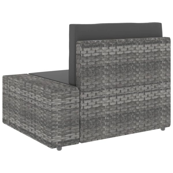 Modularna kutna sofa od poliratana s lijevim naslonom siva - Slika 4