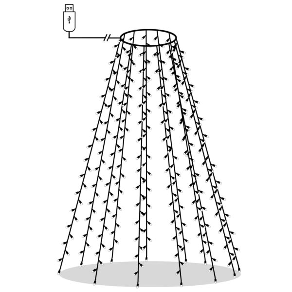 Mrežna rasvjeta za božićno drvce sa 150 LED žarulja IP44 150 cm - Image 4