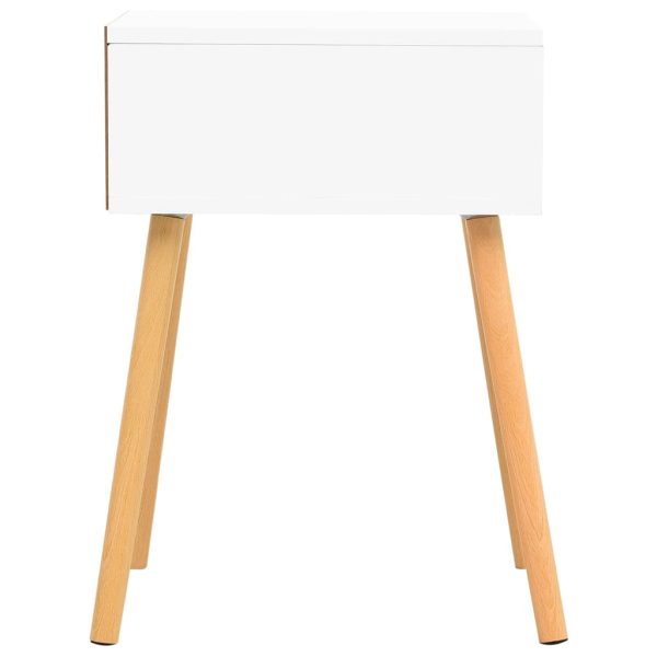 Noćni ormarić bijeli i boja hrasta 40 x 40 x 56 cm od iverice - Slika 4