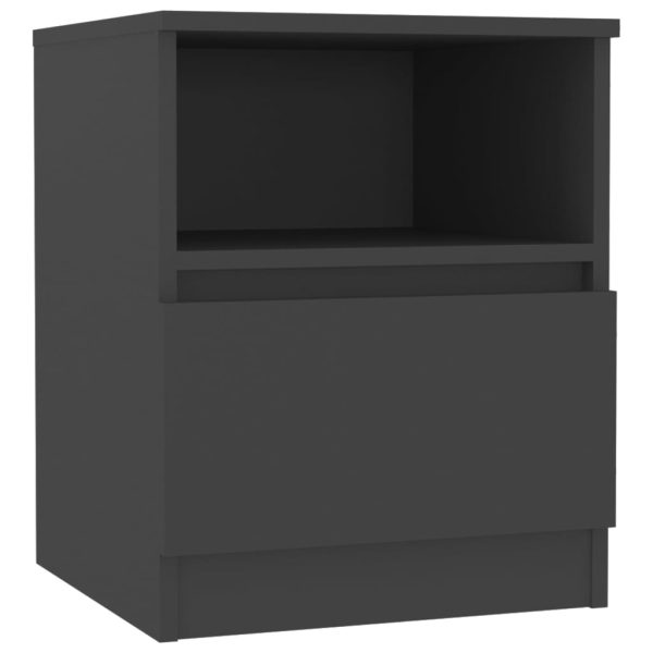 Noćni ormarići 2 kom sivi 40 x 40 x 50 cm od iverice - Slika 3