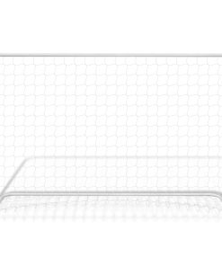 Nogometni gol s mrežom 182x61x122 cm čelični bijeli