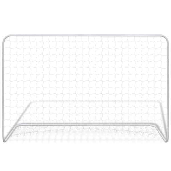 Nogometni gol s mrežom 182x61x122 cm čelični bijeli