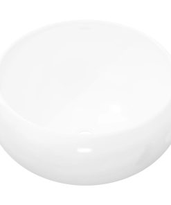 Okrugli umivaonik od keramike bijeli 40 x 15 cm