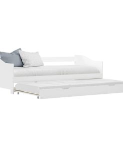 Okvir za krevet na razvlačenje od borovine bijeli 90 x 200 cm