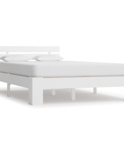 Okvir za krevet od masivne borovine bijeli 120 x 200 cm