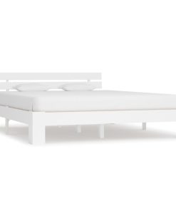Okvir za krevet od masivne borovine bijeli 160 x 200 cm