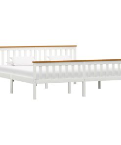 Okvir za krevet od masivne borovine bijeli 180 x 200 cm
