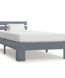 Okvir za krevet od masivne borovine sivi 100 x 200 cm