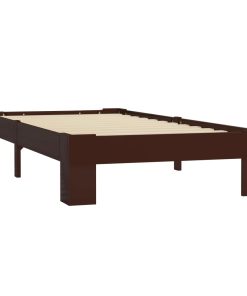 Okvir za krevet od masivne borovine tamnosmeđi 100 x 200 cm