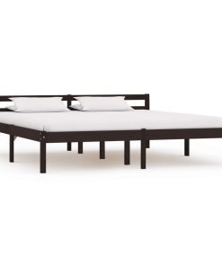 Okvir za krevet od masivne borovine tamnosmeđi 160 x 200 cm