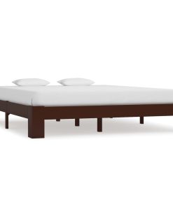 Okvir za krevet od masivne borovine tamnosmeđi 180 x 200 cm