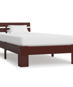 Okvir za krevet od masivne borovine tamnosmeđi 90 x 200 cm
