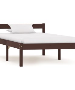 Okvir za krevet od masivne borovine tamnosmeđi 90 x 200 cm