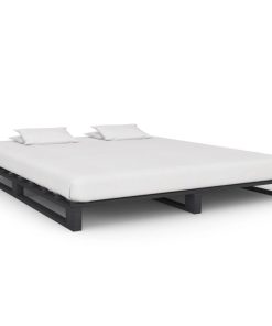 Okvir za krevet od paleta od masivne borovine sivi 180 x 200 cm