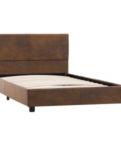 Okvir za krevet od umjetne brušene kože smeđi 100 x 200 cm
