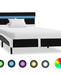 Okvir za krevet od umjetne kože s LED svjetlom crni 90 x 200 cm