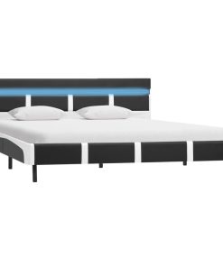 Okvir za krevet od umjetne kože s LED svjetlom sivi 120x200 cm