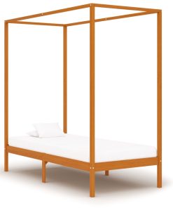 Okvir za krevet s baldahinom od borovine boja meda 100 x 200 cm