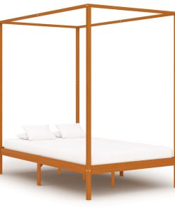 Okvir za krevet s baldahinom od borovine boja meda 120 x 200 cm