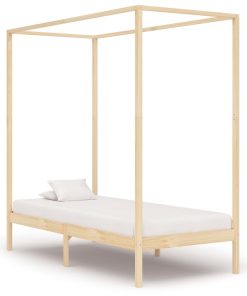Okvir za krevet s baldahinom od masivne borovine 100 x 200 cm