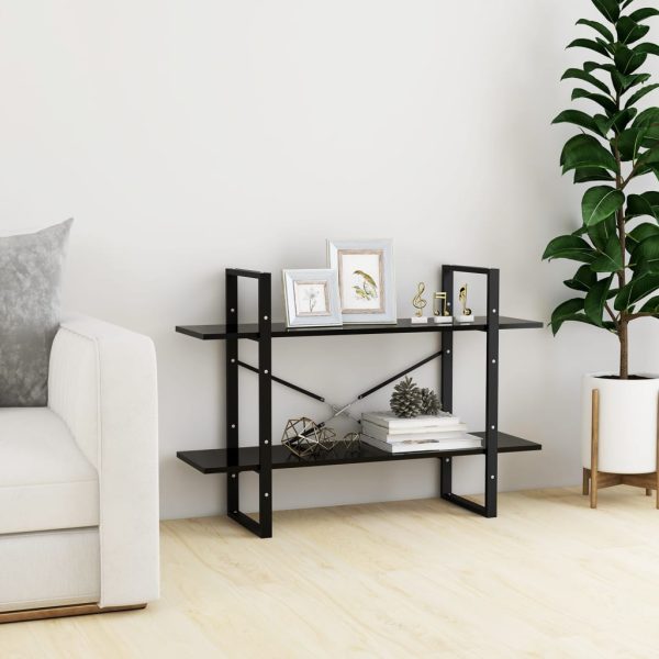 Ormarić za knjige s 2 razine crni 100 x 30 x 70 cm od iverice - Slika 3