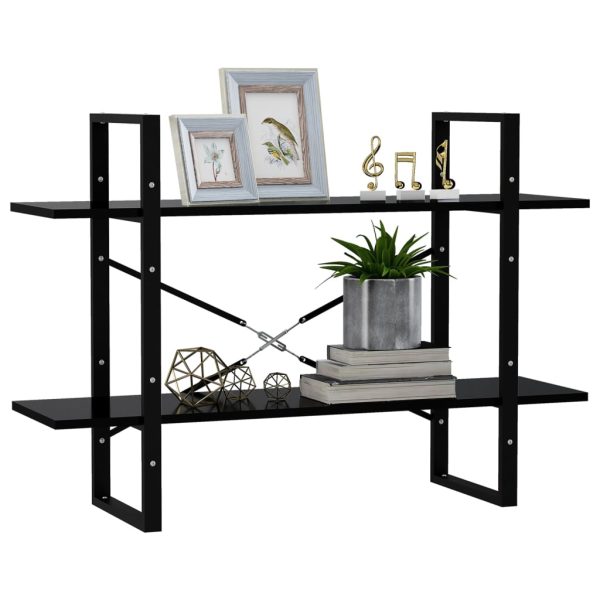 Ormarić za knjige s 2 razine crni 100 x 30 x 70 cm od iverice - Slika 4