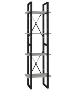 Ormarić za knjige s 4 razine boja betona 40x30x140 cm iverica