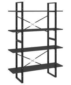 Ormarić za knjige s 4 razine sivi 100 x 30 x 140 cm od iverice