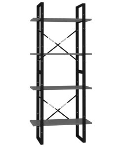 Ormarić za knjige s 4 razine sivi 60 x 30 x 140 cm od iverice