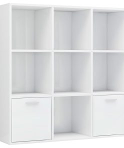 Ormarić za knjige sjajni bijeli 98x30x98 cm konstruirano drvo