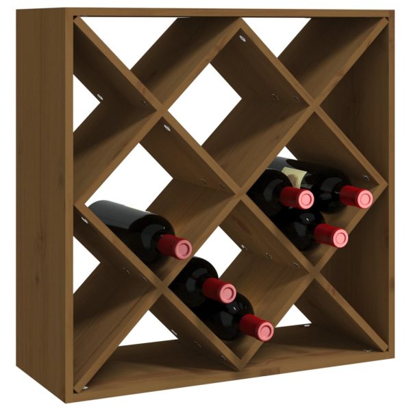 Ormarić za vino boja meda 62x25x62 cm od masivne borovine - Image 4