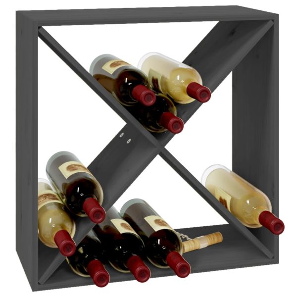 Ormarić za vino sivi 62 x 25 x 62 cm od masivne borovine - Image 4