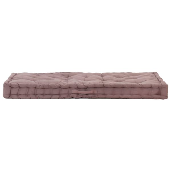 Paletni podni jastuk pamučni 120 x 80 x 10 cm smeđe-sivi