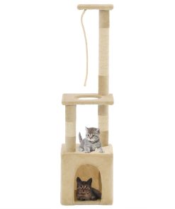 Penjalica za mačke sa stupovima za grebanje od sisala 109 cm bež