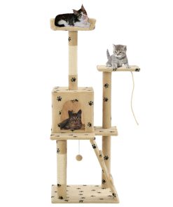 Penjalica za mačke sa stupovima za grebanje od sisala 120 cm bež