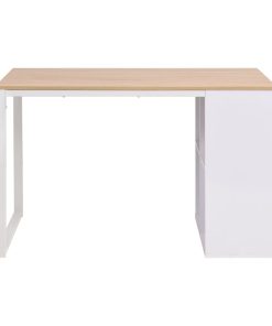 Pisaći stol 120 x 60 x 75 cm boja hrasta i bijela