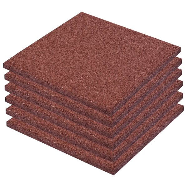 Ploče za zaštitu od pada 6 kom gumene 50 x 50 x 3 cm crvene