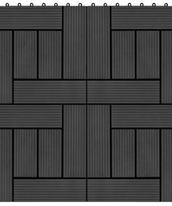Pločice za trijem 11 kom WPC 30 x 30 cm 1 m² crne