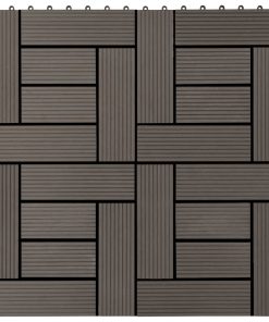 Pločice za trijem 11 kom WPC 30 x 30 cm 1 m² tamnosmeđe