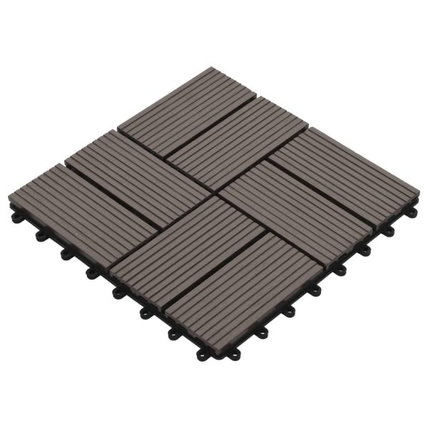Pločice za trijem 11 kom WPC 30 x 30 cm 1 m² tamnosmeđe - Slika 3