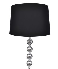 Podna svjetiljka sa visokim postoljem i 4 kugle crna