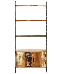 Police za knjige s 4 razine 80 x 30 x 180 cm obnovljeno drvo